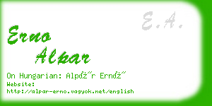 erno alpar business card